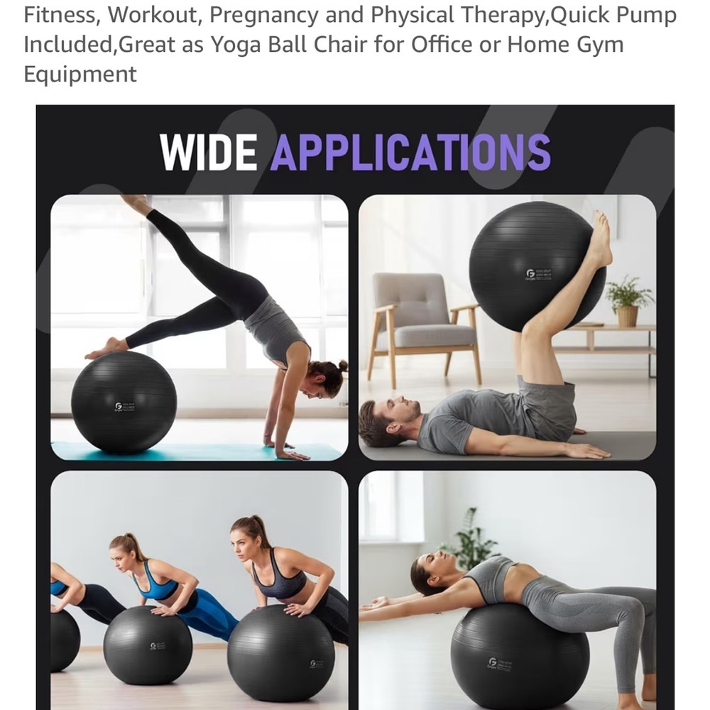 Black Yoga Ball Chair